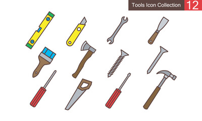 Construction tools icon set simple style vector image