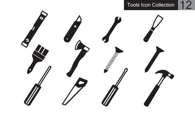 Construction tools icon set simple style vector image