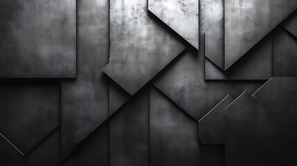 Abstract Dark Grey Metal Geometric Pattern Background