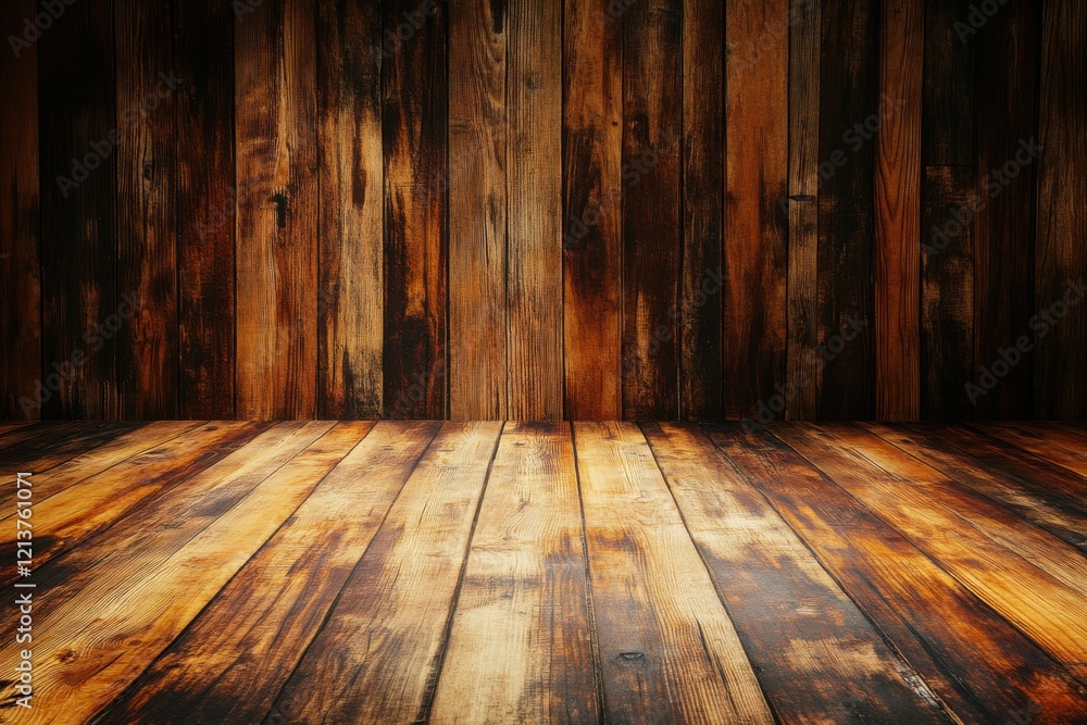 Aufkleber elegant wooden backdrop with natural patterns illuminated by warm light creating a cozy atmosphere f