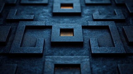 Minimalist blue background with square grid for design, banner template. Featuring white space in the center of the page for text. Ideal for geometric abstract wallpapers with a modern touch.