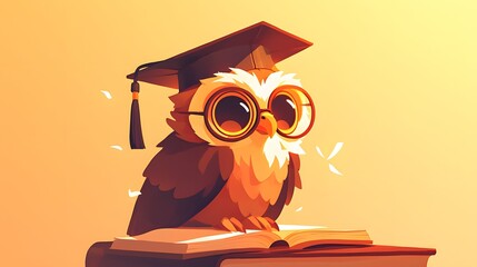 Class of graduation themed design featuring an owl, symbolizing academic achievement.