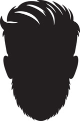 Man head full black Silhouette the white background