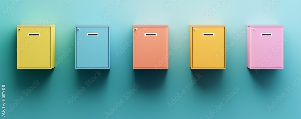 Poster neatly arranged file cabinets in an office, representing systematic organization of physical informa
