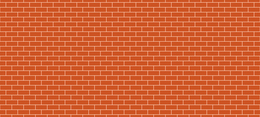 Red brick wall. Seamless pattern texture background. Brick wall texturer design backdrop. Vector graphic.