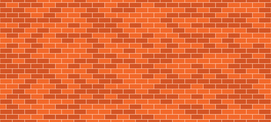 Red brick wall. Seamless pattern texture background. Brick wall texturer design backdrop. Vector graphic.
