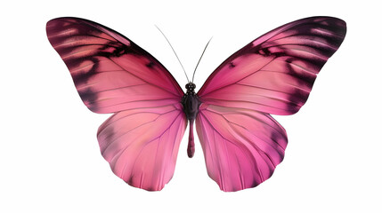Realistic Pink Butterfly with Wings Spread Isolated,generative ai