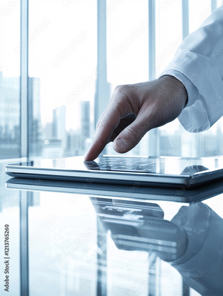 Poster employees scanning physical documents into a digital database for information records processing