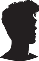 Man head full black Silhouette the white background