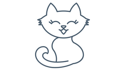 cat icon. Halloween symbol. Domestic pet, silhouette of animal. Isolated flat vector illustration