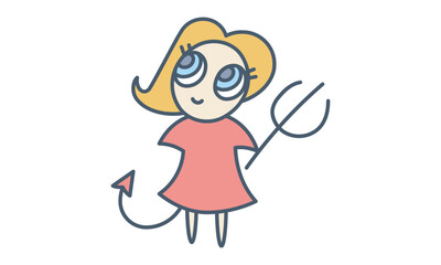 Devil girl icon. Elements of angel and demon icon. Premium quality graphic design icon. Simple icon for websites, web design, mobile app, info graphics on white background