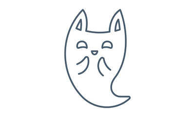 Excited ghost icon Halloween spooky cartoon illustration character symbol