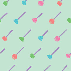 Collection of Plunger Vector Seamless Pattern illustration Design
