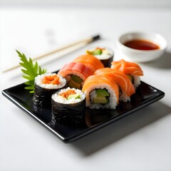 sushi with sauce