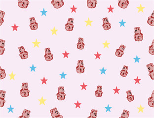 seamless pattern with teddy bears. teddy bear cute hand drawn. Teddy bear seamless pattern. teddy bear vector illustration