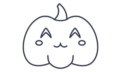 pumpkin on white background. The main symbol of the Happy Halloween holiday. Pumpkin with smile for your design for the holiday Halloween. Vector 