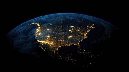 Night Lights of North America Stunning Earth View from Space