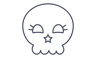 Skull icon halloween and horror bones vector image