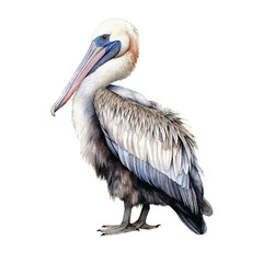 watercolor Pelican isolated white background