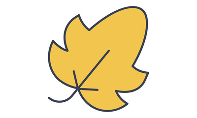 Autumn leaves icon in flat style vector image