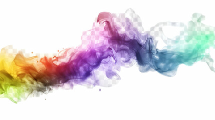 colorful smoke on white background,generative ai