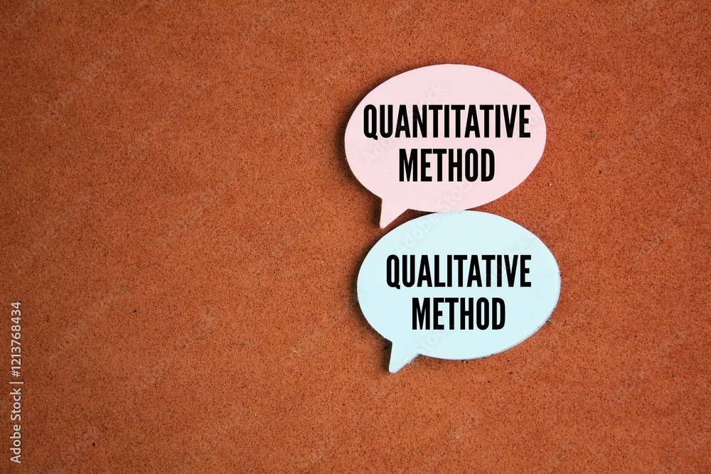 Poster conversation column with the words quantitative method and qualitative method. there are two methods