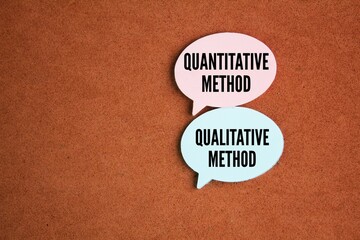 conversation column with the words quantitative method and qualitative method. There are two methods to interpret data.