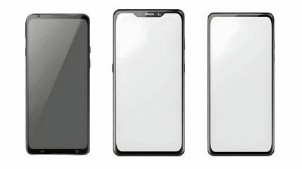 blank realistic mobile phone on white background,generative ai