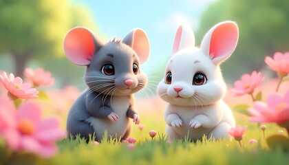 easter bunny with easter eggs