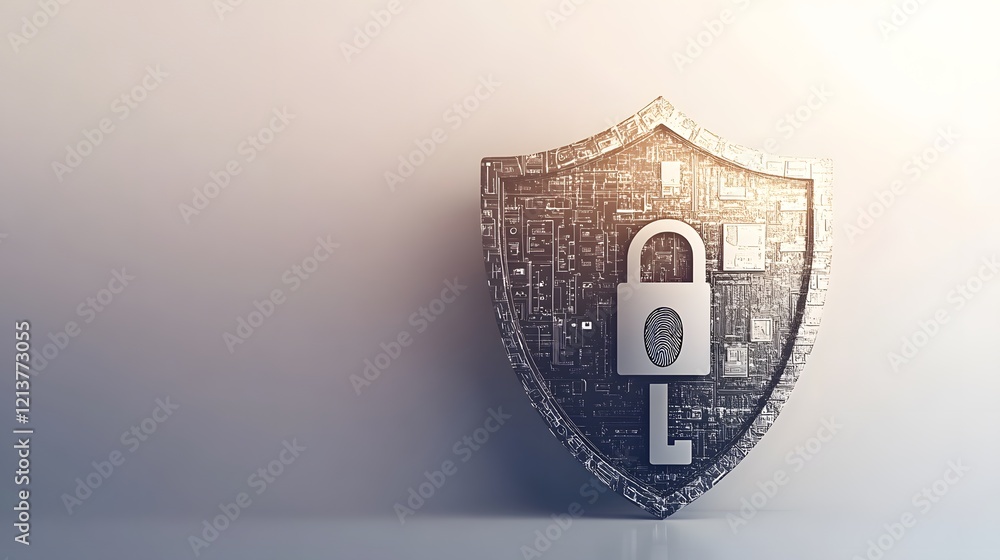 Poster digital shield protecting data with fingerprint lock