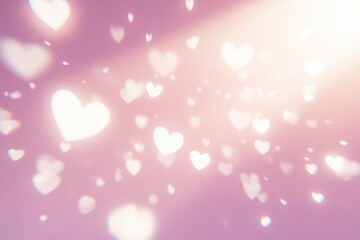 Fototapeta premium Glowing Pink Hearts Background Romantic Valentine s Day Design