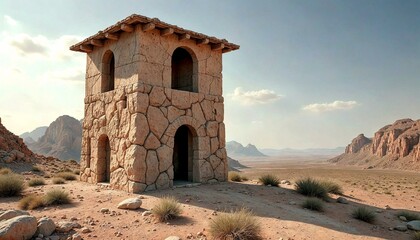 Abandoned Watchtower in Desert