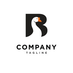 Letter B Goose Logo Icon Vector