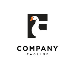 Letter F Goose Logo Icon Vector