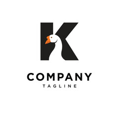 Letter K Goose Logo Icon Vector