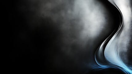 Abstract Dark Background With Blue And Grey Swirls