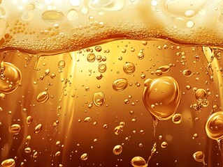 Flowing Amber Ale with Captivating Carbonation and Foamy Texture