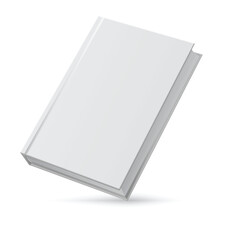 Blank Hardcover Book Mockup with White Cover for Design Vector