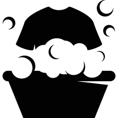 Simple vector icon hand wash clothes