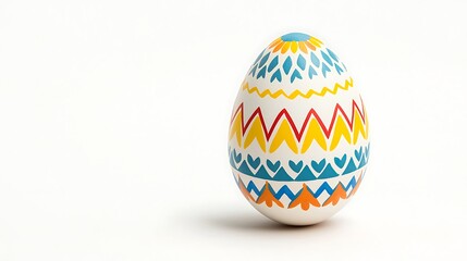 Colorful Decorative Easter Egg with Vibrant Patterns on a Light Background Nowruz