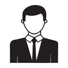 Office man black avatar vector