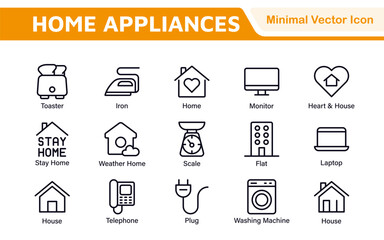 Home Icon Set. A cozy and inviting collection of icons that embody comfort and lifestyle, perfect for enhancing real estate apps, home improvement projects, and websites.
