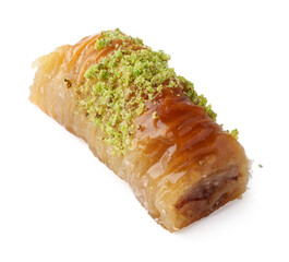 Sweet pastry with nuts and syrup served as a traditional dessert in Middle Eastern cuisine