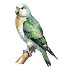 watercolor Parakeet isolated white background