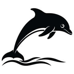 dolphin silhouette isolated on white
