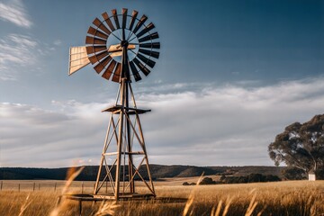 Windmill in a Golden Field