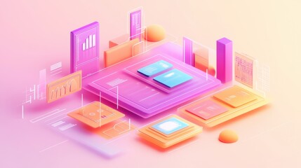 Fototapeta premium Digital Design Tools in Soft Abstract Layout