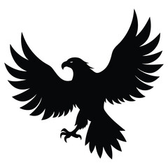 eagle with wings vector art illustration