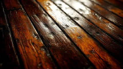 Obraz premium Dark Brown Wooden Planks Texture: Rustic Background Image