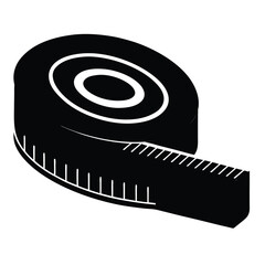 measuring tape silhouette vector art illustartion